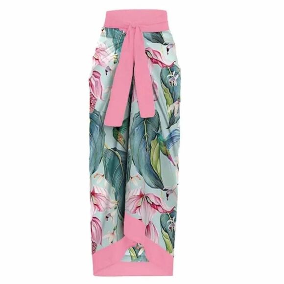 Floral Vintage Inspired Swimsuit with Long Wrap Skirt Cover-Up - Picture 4 of 5